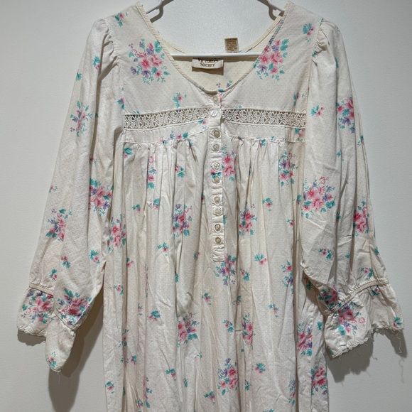 Vintage Victoria's Secret Gold Label Nightie Dress S Small Floral Nap Prairie - Picture 9 of 11